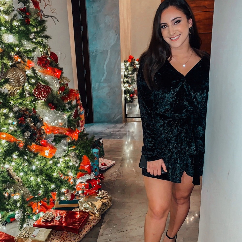 Pretty Little Thing Velvet Wrap Dress
